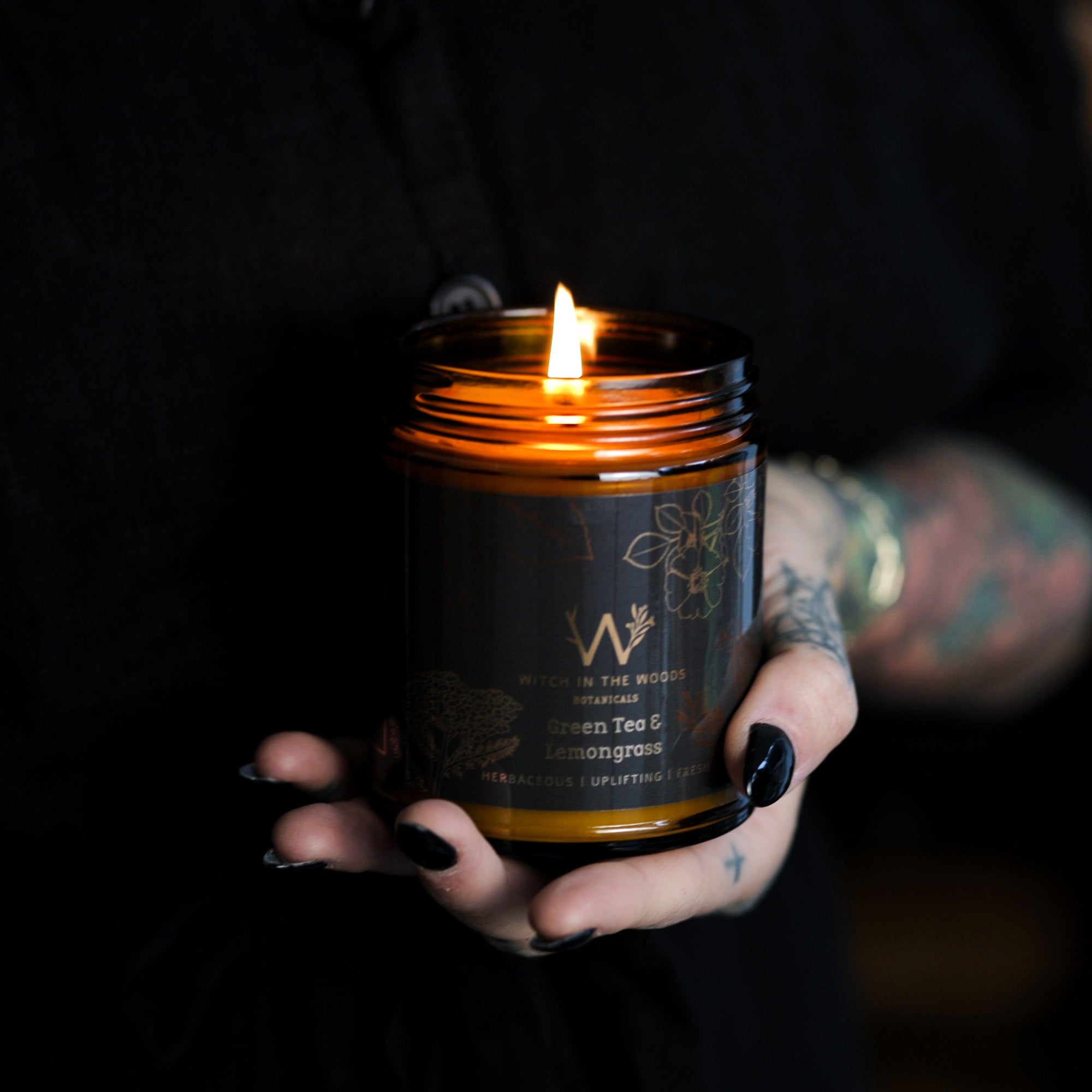 Soy Candle // Green Tea + Lemongrass - Witch in the Woods Botanicals