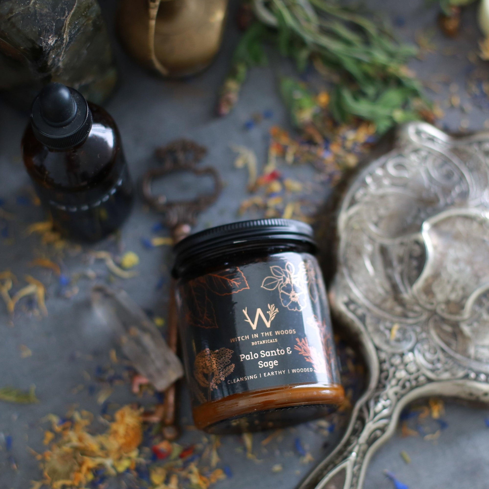 Organic Herbal Candle- Witch In The Woods