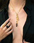 Onyx Crystal Snake Necklace
