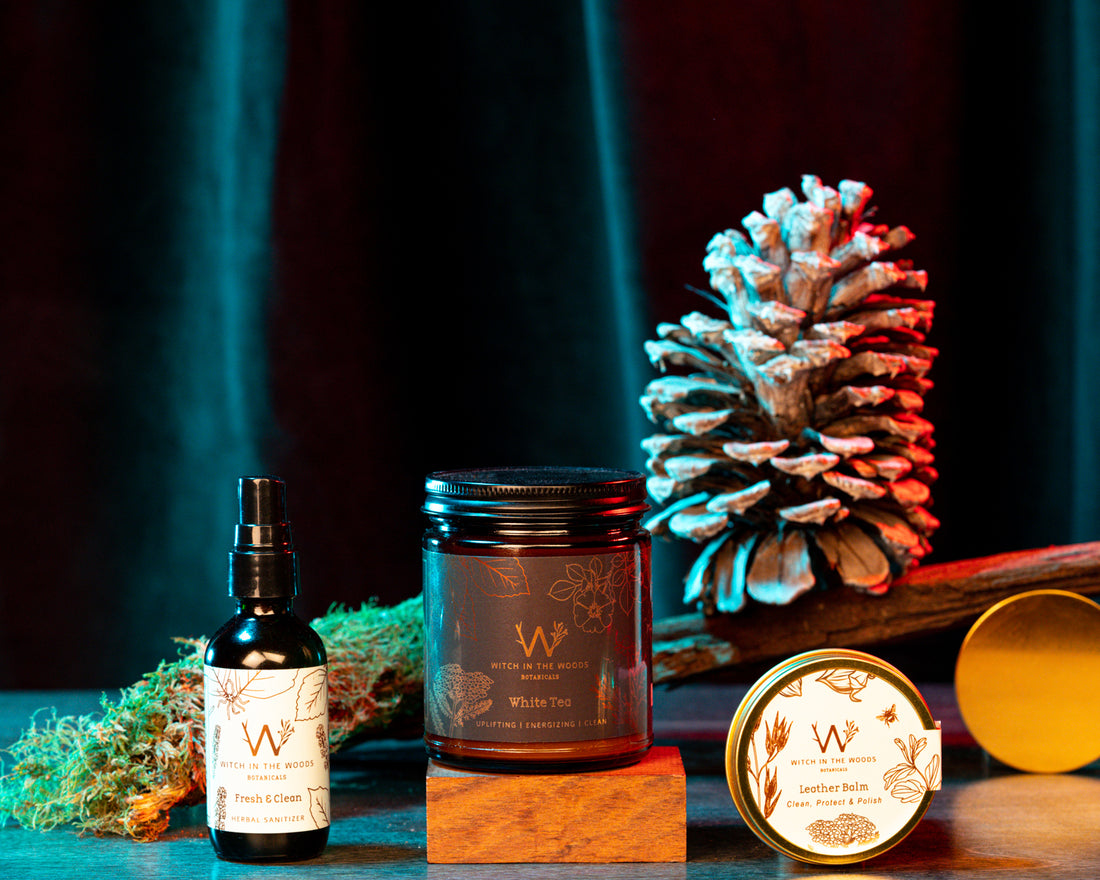 Organic Herbal Candle Set- Witch In The Woods